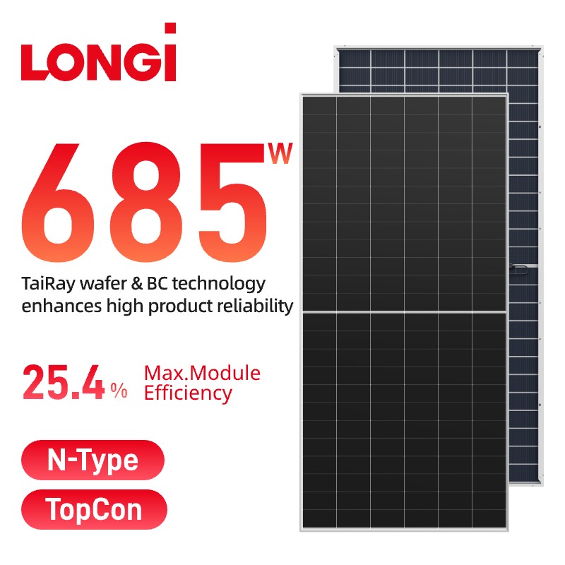 Painel solar LONGi Himo S10 bifacial 665-685w LR7-72HJD