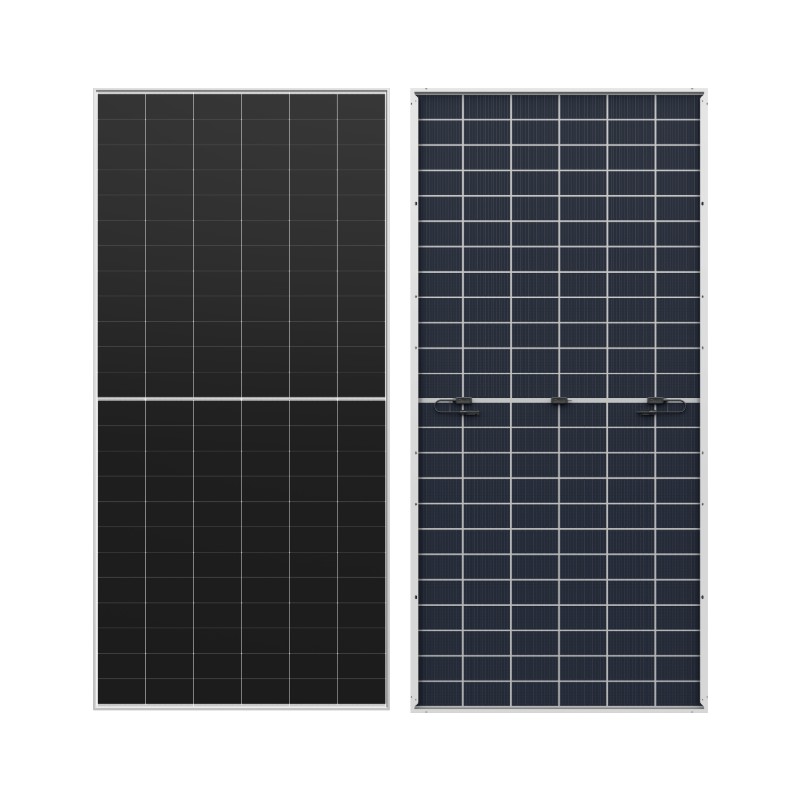 Painel solar bifacial WERAN 640-670W HPBC 2.0 - Módulo fotovoltaico de vidro duplo de contato traseiro OEM para projetos de serviços públicos e EPC