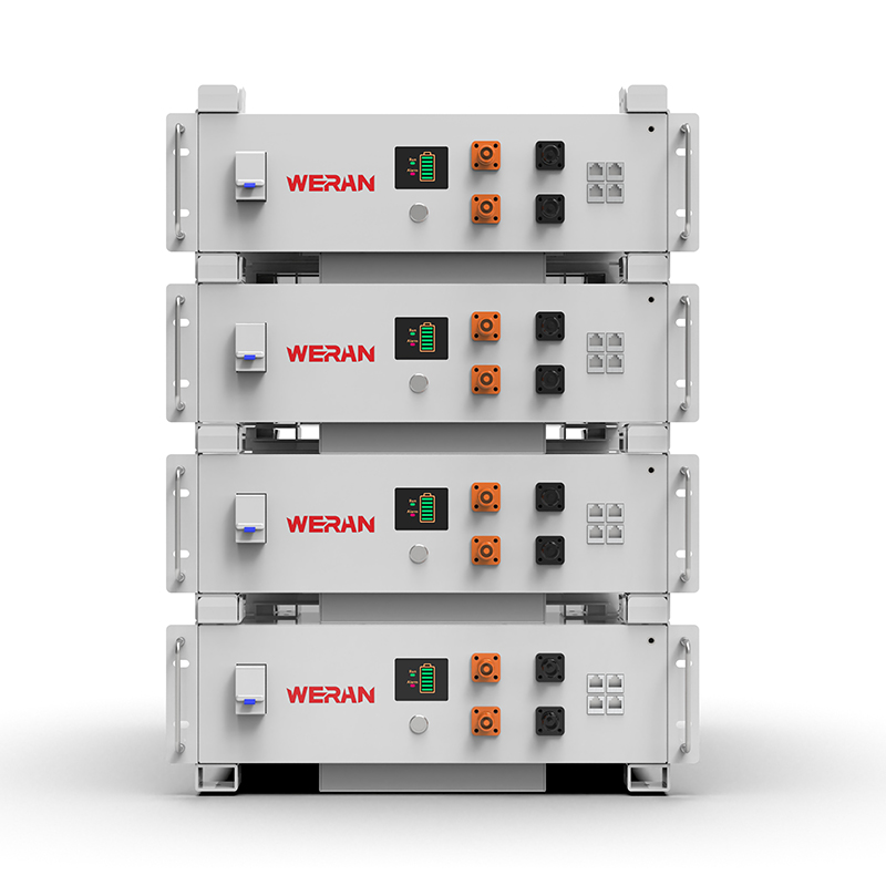 Bateria de rack WERAN WRL-48100RW 51,2V 100Ah LiFePO4 (5,12kWh) - 8000 ciclos, CAN/RS485, ESS doméstico empilhável