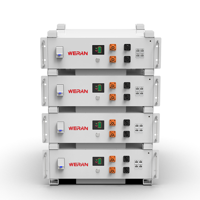 Bateria de rack WERAN WRL-48100RW 51,2V 100Ah LiFePO4 (5,12kWh) - 8000 ciclos, CAN/RS485, ESS doméstico empilhável
