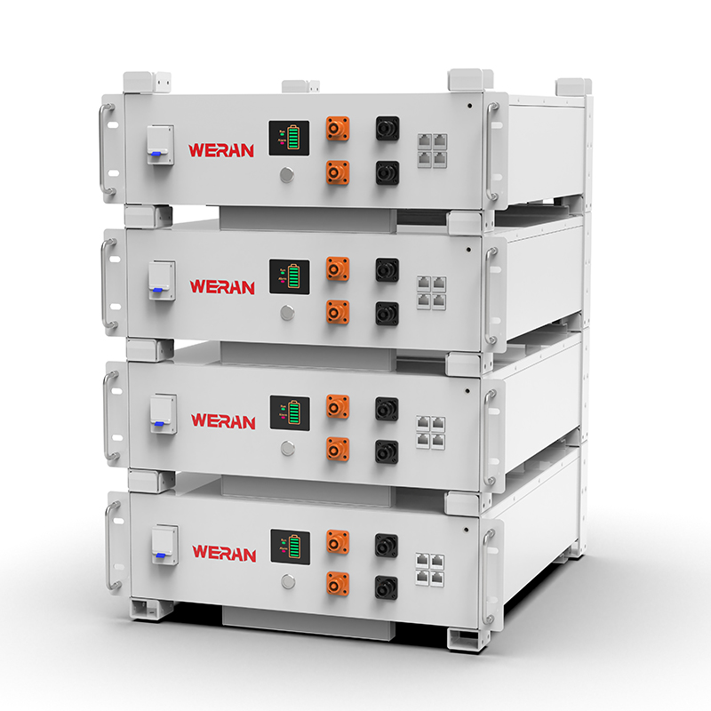 Bateria de rack WERAN WRL-48100RW 51,2V 100Ah LiFePO4 (5,12kWh) - 8000 ciclos, CAN/RS485, ESS doméstico empilhável