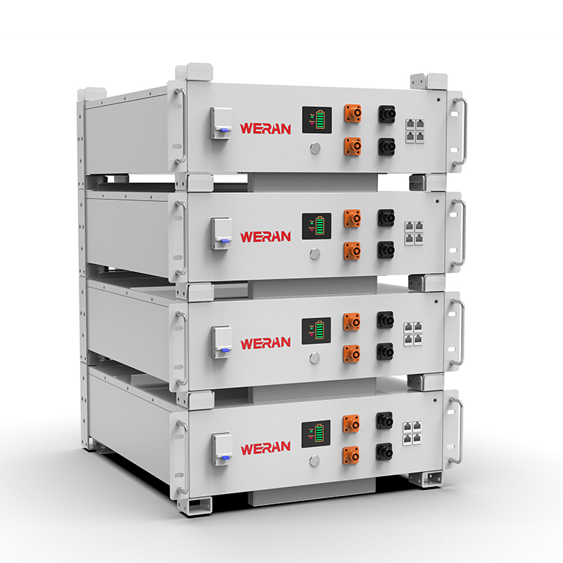 Bateria de rack WERAN WRL-48100RW 51,2V 100Ah LiFePO4 (5,12kWh) - 8000 ciclos, CAN/RS485, ESS doméstico empilhável