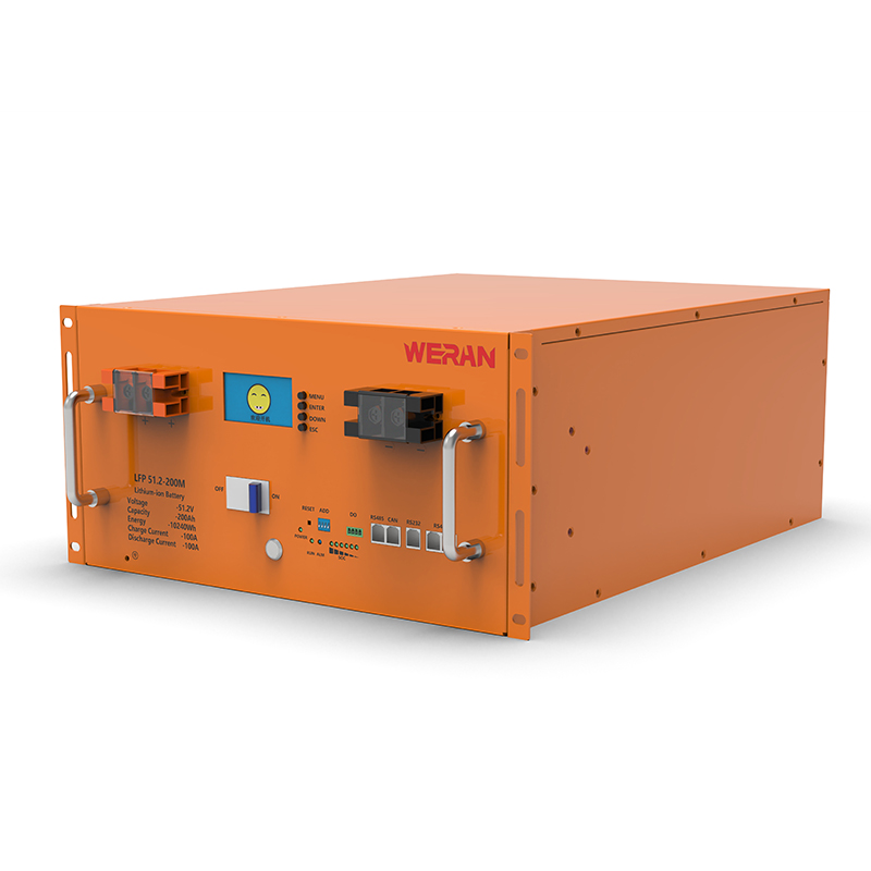 Bateria de rack WERAN WRL-48200RO 51,2V 200Ah LiFePO4 (10,24kWh) - 8.000 ciclos, alta corrente, armazenamento solar modular