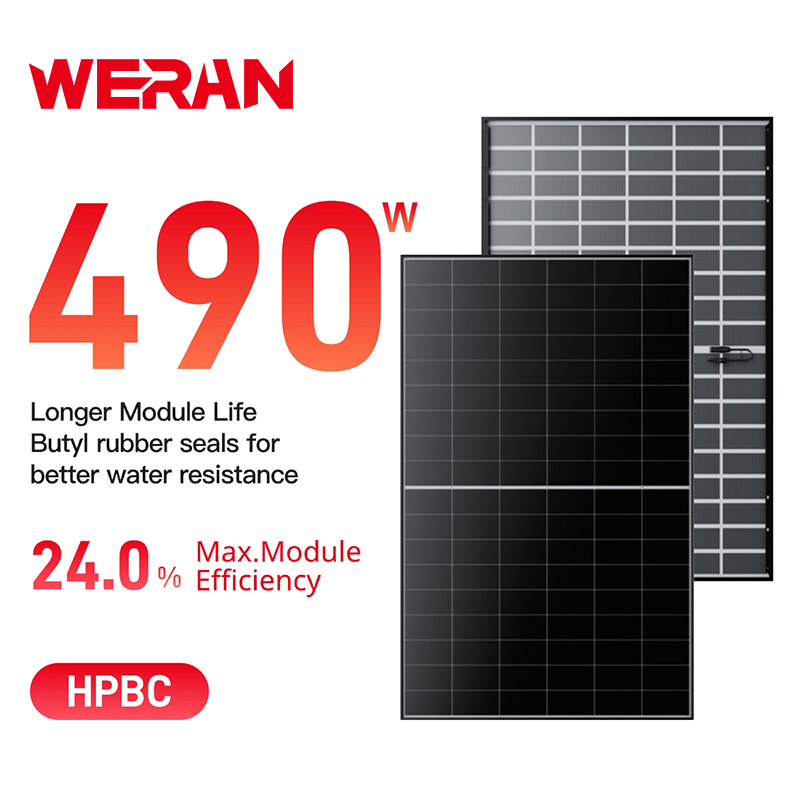 WERAN EcoLife 480-490W Painel solar BC de vidro duplo LR7-54HJD Módulo fotovoltaico residencial de última geração